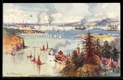 Künstler-AK Sydney, Harbour