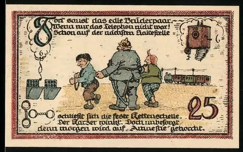 Notgeld Gatersleben 1921, 25, Polizist mit Max und Moritz