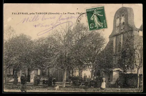 AK Faleyras près Targon, La Place, L`Église