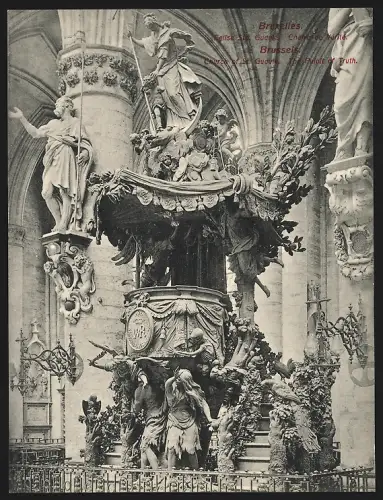 Riesen-AK Bruxelles, Eglise Set. Gudule, Chaire de Vérité