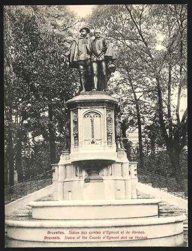Riesen-AK Bruxelles, Statue des comtes d`Egmont et de Hornes