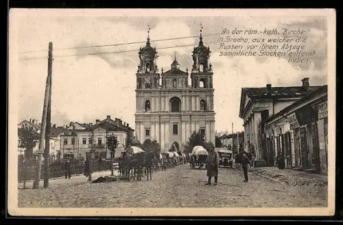 AK Grodno, An der Röm.-Kath. Kirche