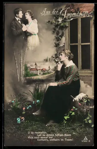 Foto-AK Photochemie Berlin Nr. 4182-3: O du Heimatflur..., Aus der Jugendzeit
