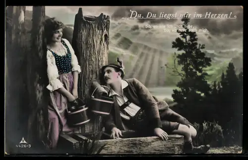 Foto-AK Photochemie Berlin Nr. 4426-3: So, so wie ich Dich liebe..., Du, Du liegst mir im Herzen