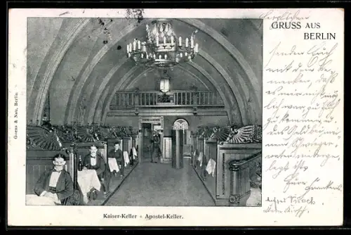 AK Berlin, Gasthaus Kaiser-Keller, Apostel-Keller