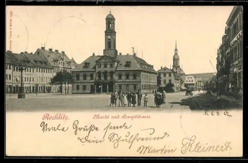 AK Rochlitz, Markt und Hauptstrasse