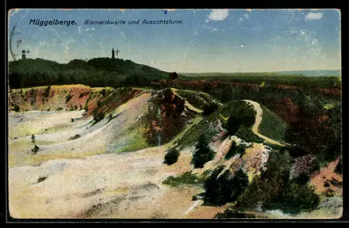 AK Berlin-Köpenick, Müggelberge, Bismarckwarte, Aussichtsturm
