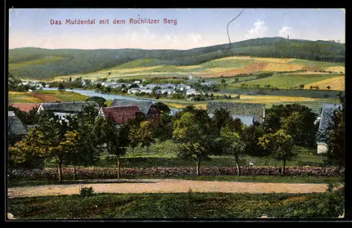 AK Rochlitz, Muldental, Rochlitzer Berg, Landschaftspanorama