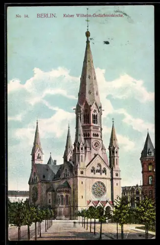 AK Berlin-Charlottenburg, die Kaiser Wilhelm-Gedächtniskirche