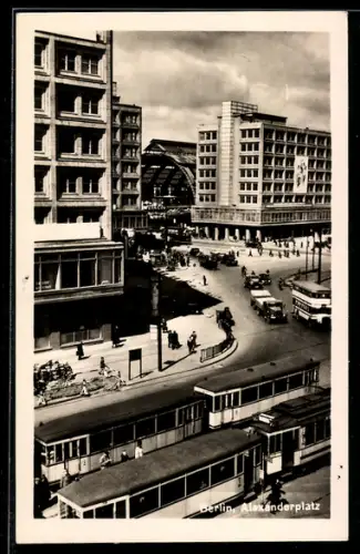 AK Berlin, Strassenbahn am Alexanderplatz