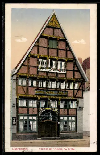 AK Osnabrück, Gasthof zur Walhalla, W. Grabe