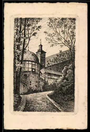 AK Cronberg i. T., Partie im Schlosshof