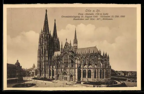 AK Köln, Gesamtansicht vom Dom