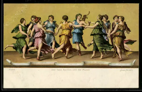Künstler-AK Stengel & Co. Nr. 29845: La danza d`Apollo con le Muse
