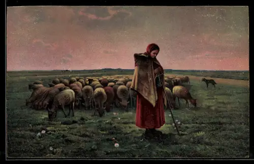 Künstler-AK Stengel & Co. Nr. 29966: Die Schäferin