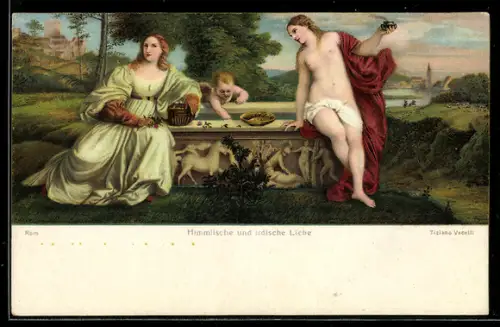 Künstler-AK Stengel & Co. Nr. 29806: Tiziano Vecelli, Himmlische und irdische Liebe