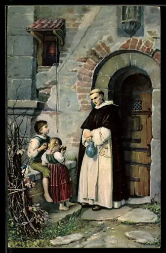 Künstler-AK Stengel & Co. Nr. 29522: An der Klosterpforte