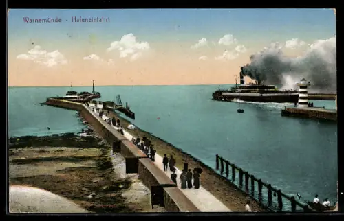 AK Warnemünde, Hafeneinfahrt