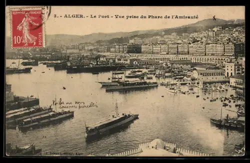 AK Alger, Le Port, Vue prise du Phare de l`Amirauté