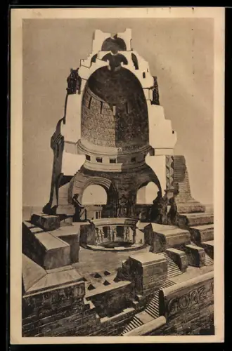 AK Leipzig, Perspektivischer Schnitt durch das Völkerschlachtdenkmal