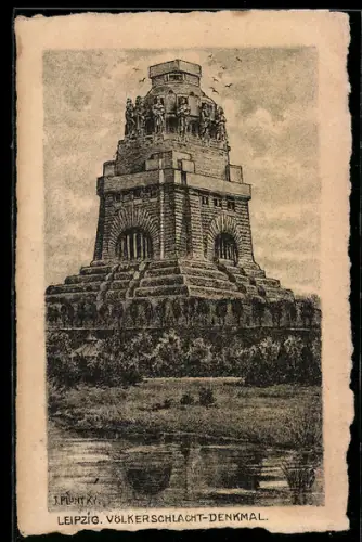 Künstler-AK Leipzig, Völkerschlachtdenkmal