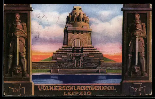 AK Leipzig, Völkerschlachtdenkmal, offizielle Postkarte zur Weihe des Denkmals 1913