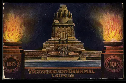 AK Leipzig, zur Weihe des Völkerschlachtdenkmals am 18. Oktober 1913