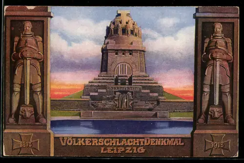 AK Leipzig, Völkerschlachtdenkmal, offizielle Postkarte zur Weihe des Denkmals 1913