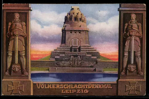 AK Leipzig, Völkerschlachtdenkmal, offizielle Postkarte zur Weihe des Denkmals 1913