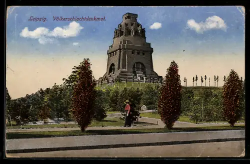 AK Leipzig, Völkerschlachtdenkmal, Seitenblick