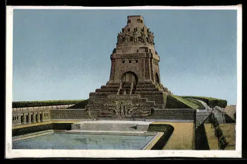 AK Leipzig, Völkerschlachtdenkmal, Grundsteinlegung 1900, Einweihung 1913