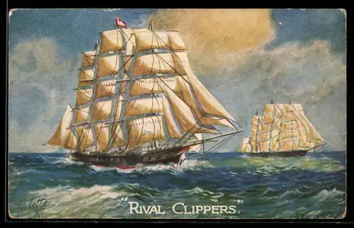 Künstler-AK Raphael Tuck & Sons Nr. 3107: Rival Clippers