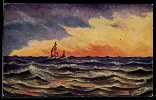 Künstler-AK Raphael Tuck & Sons Nr. 3372: Twixt Sea & Sky