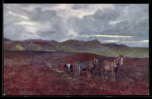 Künstler-AK Raphael Tuck & Sons Nr. 7558: The Cleveland Hills from above Kildale