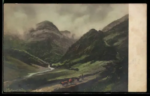 Künstler-AK Raphael Tuck & Sons Nr. 5075: Aberystwyth, Llyfnant Valley