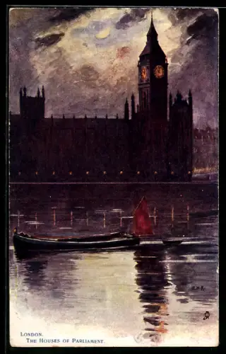 Künstler-AK Raphael Tuck & Sons Nr. 6255: London, The Houses of Parliament