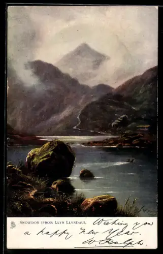 Künstler-AK Raphael Tuck & Sons Nr. 1444: Snowdon, from Llyn Llyndau