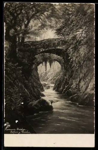 Künstler-AK Raphael Tuck & Sons Nr. 5162: Bertws-y-Coed, Roman Bridge