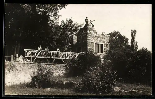 Foto-AK Usingen, Ruine im Schlosspark