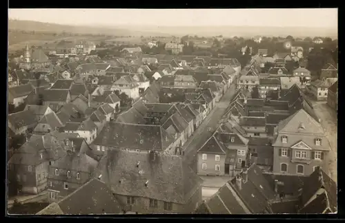 Foto-AK Usingen, Teilansicht aus der Vogelschau