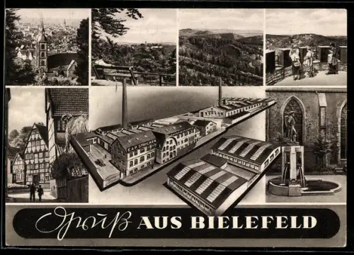 AK Bielefeld-Brackwede, Fahrradfabrik E. & P. Stricker aus der Vogelschau