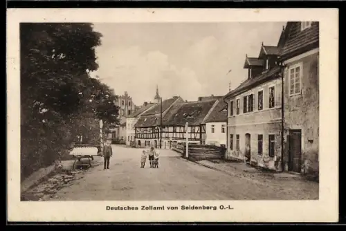 AK Seidenberg /O.-L., Strassenpartie am Deutschen Zollamt