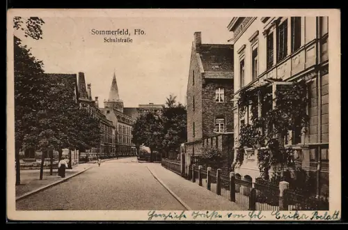 AK Sommerfeld /Ffo., Blick durch die Schulstrasse