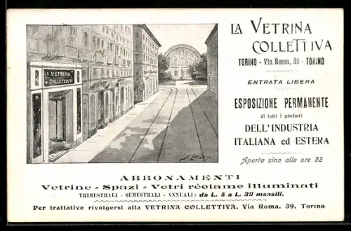 AK Torino, La Vetrina Collettiva, Esposizione Permanente dell`Industria italiana ed Estera