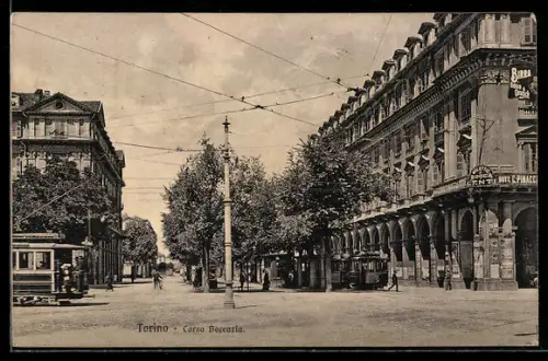 AK Torino, Corso Beccaria, Strassenbahn