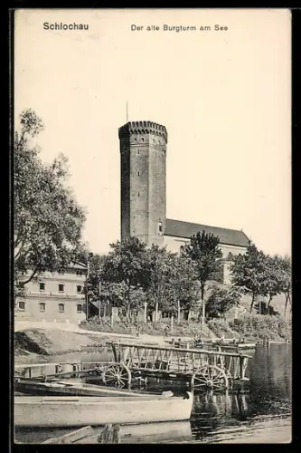 AK Schlochau, Der alte Burgturm am See