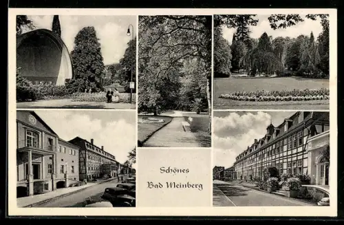 AK Bad Weinberg /Teutoburger Wald, Partie im Stadtpark, Strassenpartie mit Wohnhäusern