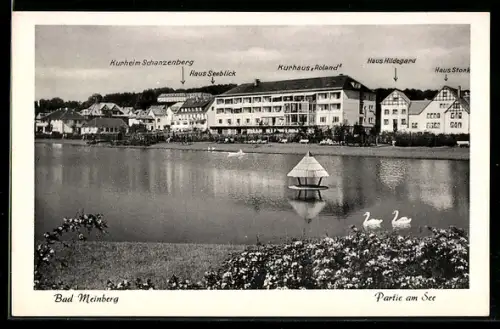 AK Bad Meinberg, Kurheim Schanzenberg, Haus Seeblick und Kurhaus Roland