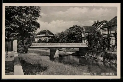 AK Bünde i. W., Partie an der Elsebrücke