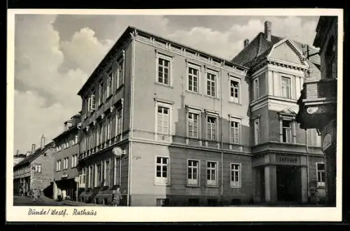 AK Bünde /Westf., Partie am Rathaus, Aussenansicht